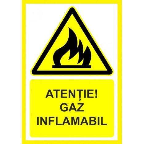 Placuta atentie gaz inflamabil